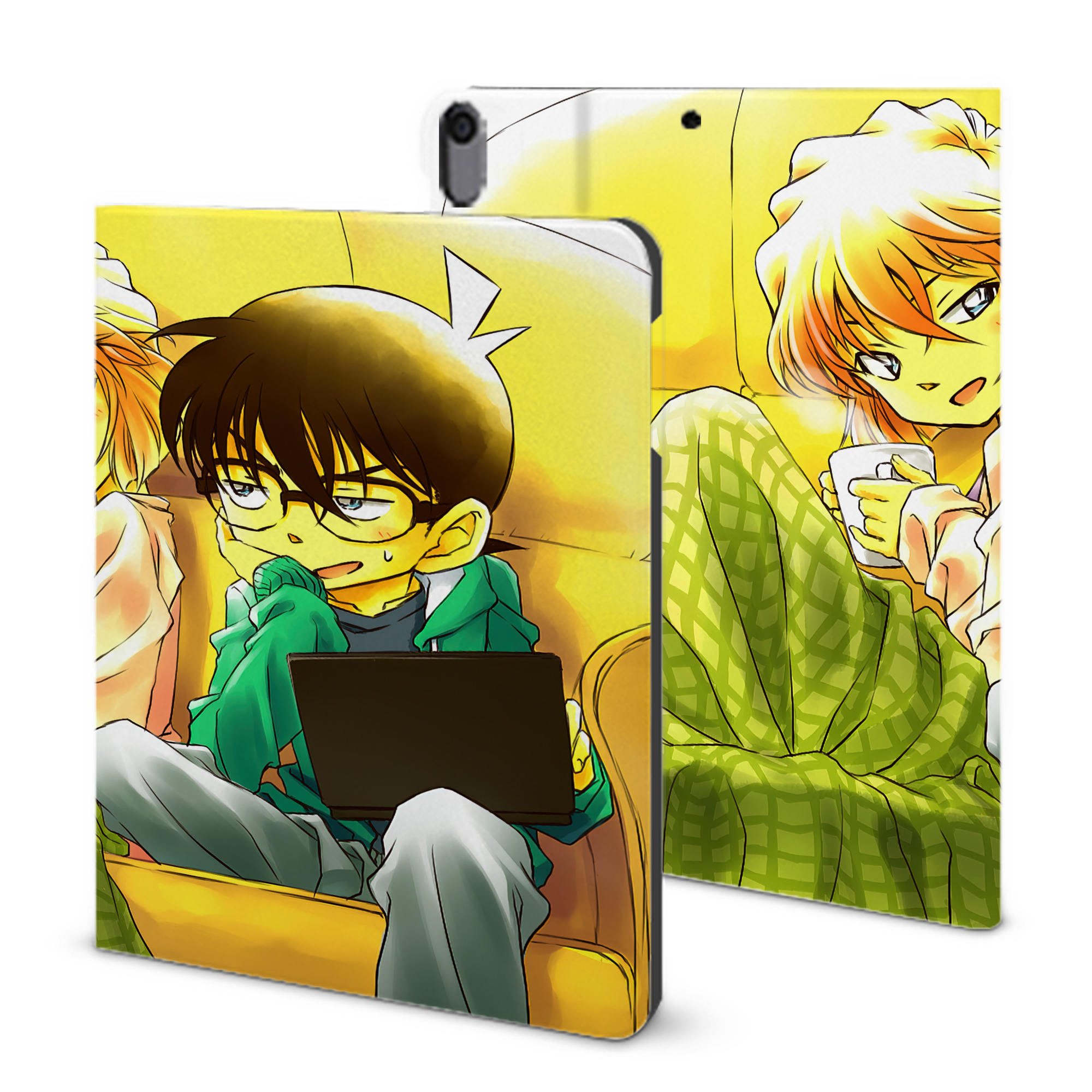 （画像用） 名探偵コナン Detective Conan IPad ケース ブック型 PUレザー TPU 耐衝撃 軽量 薄型 ペン収納なし 全面保護 IPad 各モデル対応